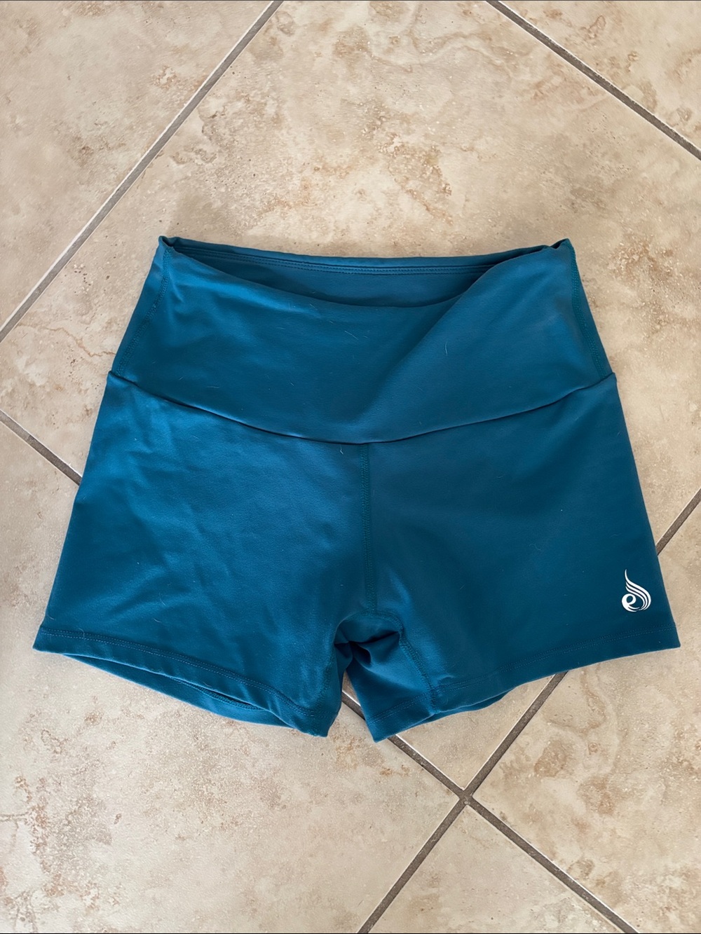Ryderwear Teal High-Waist Athletic Shorts